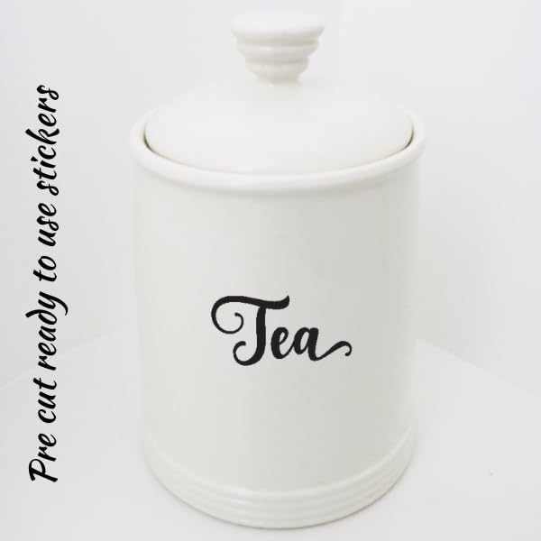 6 PCS Sugar Flour Milk Creamer Tea Coffee Pantry Labels Kitchen Stickers - Image 3
