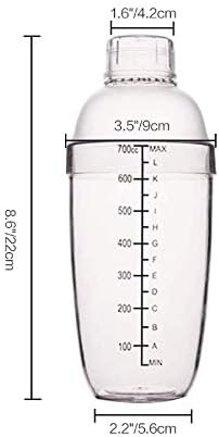 700cc / 24 oz Plastic Shaker Cocktail Drink Mixer Boba Tea Shaker, Professional - Image 2