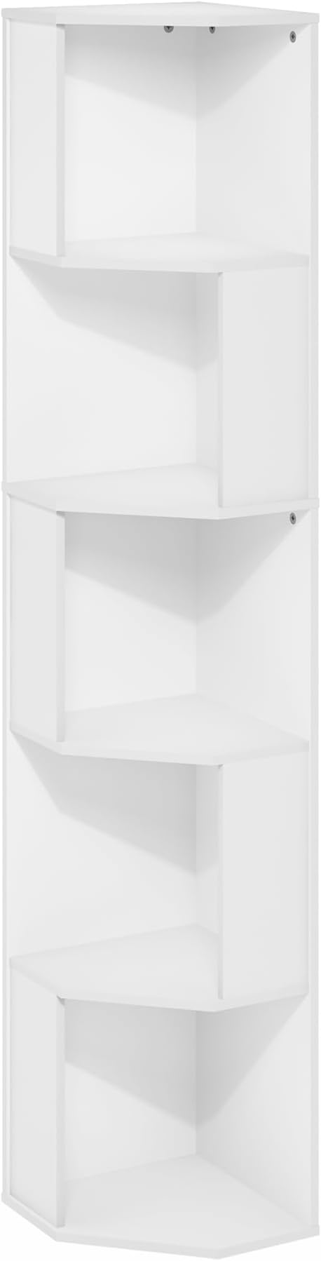 Furinno ECON Corner Shelf, 5-Tier Corner Book Shelf, Standing Storage Shelves - Image 6