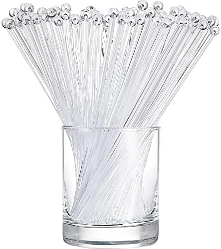 Honoson 100 Pcs Clear Swizzle Sticks Ball Head Stirrer Disposable Plastic Round by Honoson