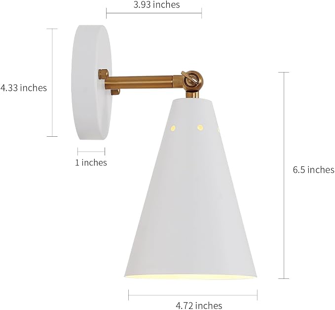 MWZ White Wall Sconces Set of Two, Modern Sconces Light Fixtures Hardwired - Image 4
