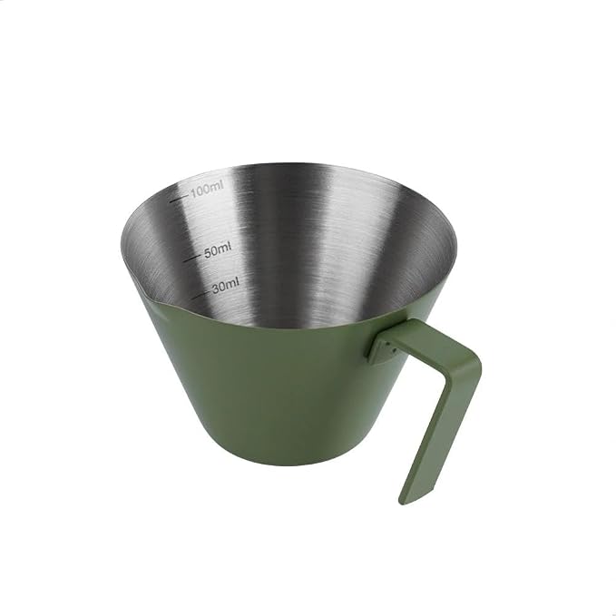 watchget Stainless Steel Espresso Cups, Single Spout & Scale Measuring Cup by watchget