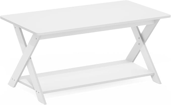 Furinno Modern Simplistic Coffee Table, 2-Tier Rectangle Center Table - Image 5
