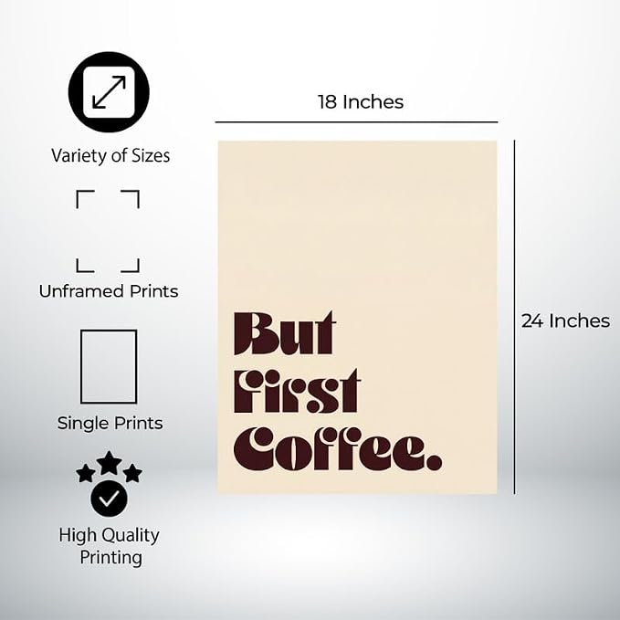 Lawrence Williams Designs But First Coffee Poster - Image 2