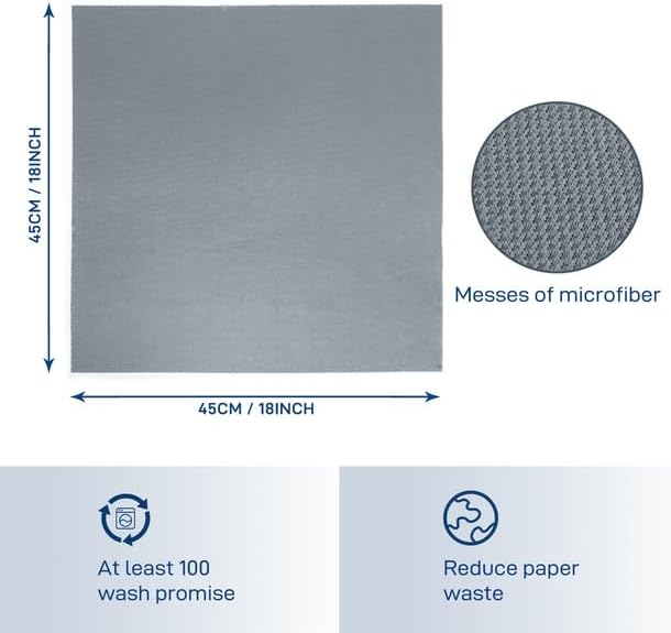 Microfiber Cleaning Cloths Glass Cleaner: 8 Packs 18X18 Window Cleaner Kit Wine - Image 2