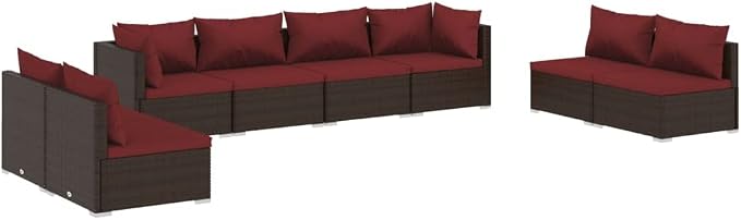 8-Piece Modular Garden Lounge Set, Large Patio Furniture by Unknown