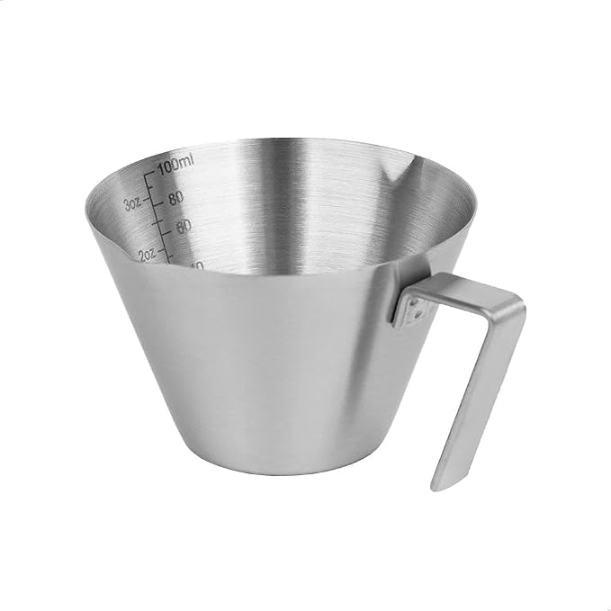 watchget Stainless Steel Espresso Cup, Double Spout & Dual Scale Measuring Cup by watchget
