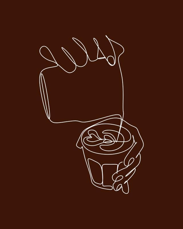 Lawrence Williams Designs Coffee Line Art Poster by LawrenceWilliamsDesigns