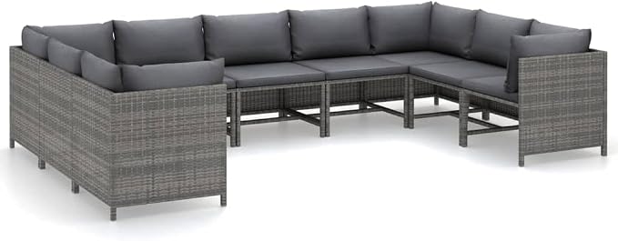 9-Piece Garden Lounge Set, Modular Outdoor Patio Furniture Sectional by Unknown