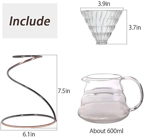 Reusable Metal Pour Over Coffee Dripper Stand（Bronze） Circinate Shaped - Image 4