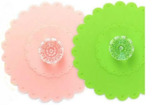 AKOAK 2 PCS New Cute Anti-dust Silicone Acrylic Diamond Glass Cup Cover Coffee by AKOAK