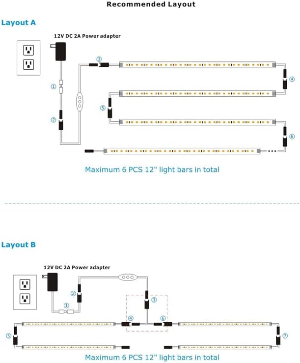 Under Cabinet Lighting Plug in. 6 PCS 12 Inch Likable Low Profile Bright Light - Image 6