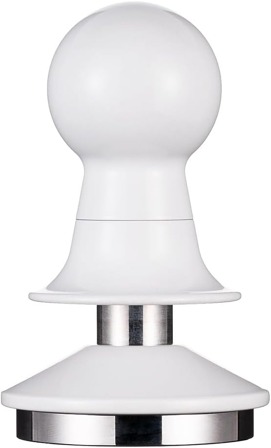 58.5mm White Espresso Tamper, Calibrated Spring Loaded Coffee Tamper by RECBCACOFFEE