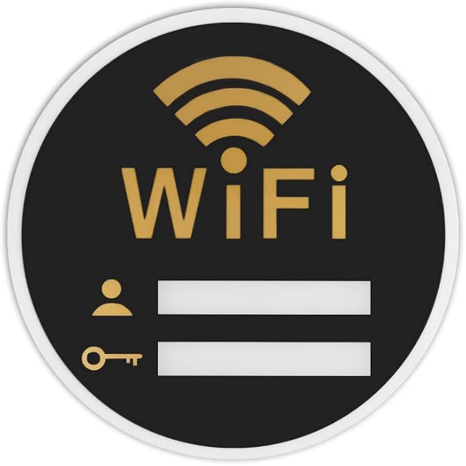 WiFi Sign - Acrylic WiFi Network Sign Wireless Self-Stick Wall Mount Chalkboard by Fosinz