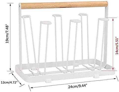 Cup Drying Rack Stand, 6 Cup Metal Drainer Holder Rack Non-Slip Mugs Cups - Image 8