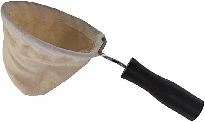 Reusable Coffee Filter with Wooden Handle, Cafe Flannel Cloth Filter Strainer by Honkenda