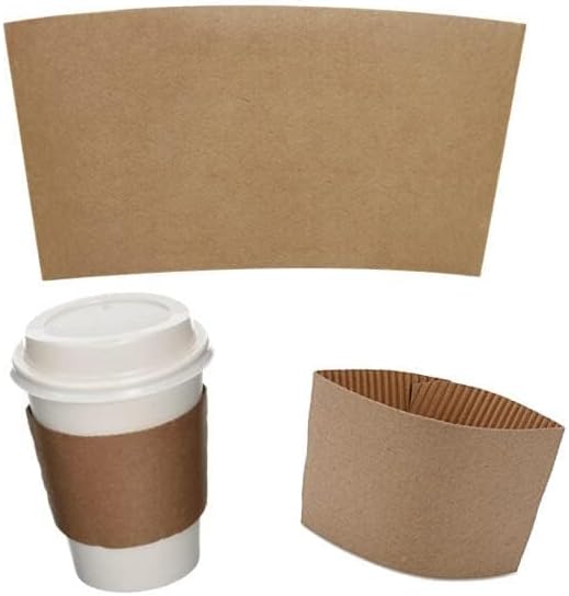 Concession Essentials Disposable Coffee Cup Sleeves – Kraft Paper Insulated Hot by Unknown