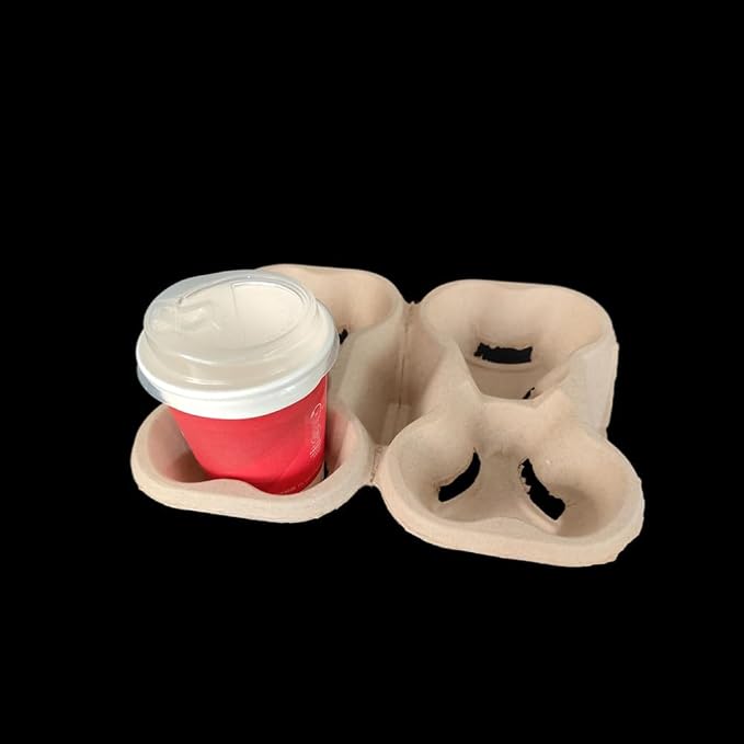 36 Pack Disposable 4 Cup Drink Carrier Trays, Biodegradable Pulp Fiber Coffee - Image 6