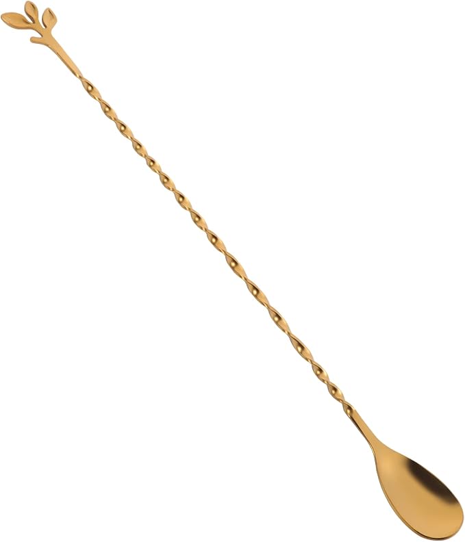 AnSaw Gold 12-Inch Stainless Steel Cocktail Spoon by AnSaw