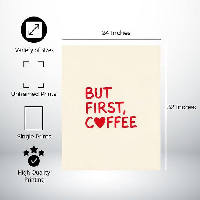 Lawrence Williams Designs But First Coffee Poster - Image 2