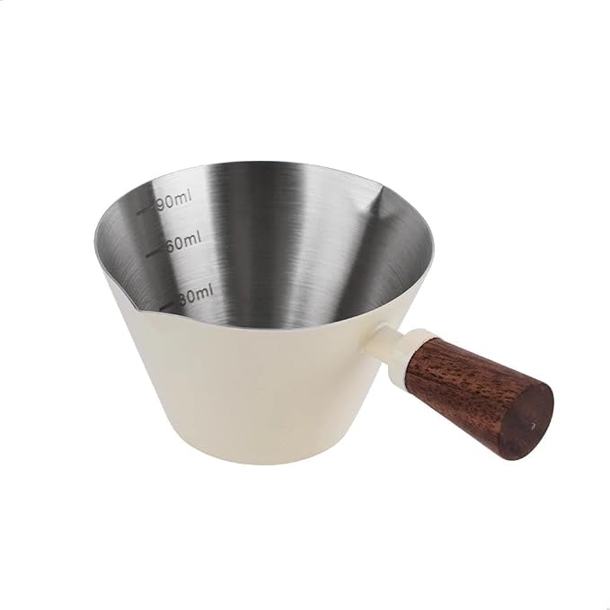 watchget Stainless Steel Espresso Cups, Double Spout & Dual Scale Measuring Cup by watchget
