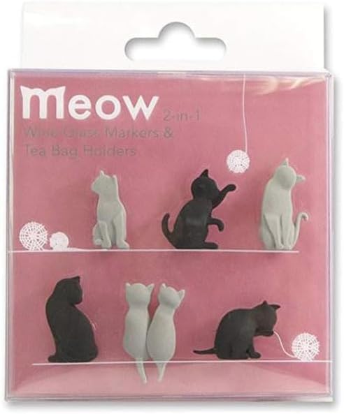6Pcs Heat-Resistant Silicone Tea Bag Clips Set Cartoon Cat-Shaped Reusable - Image 6