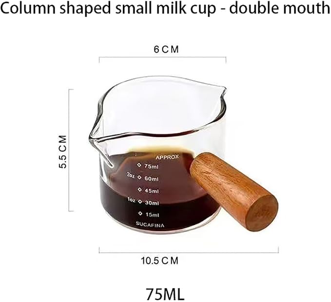 Espresso cup, small milk cup, side handle double V-mouth glass measuring cup - Image 5