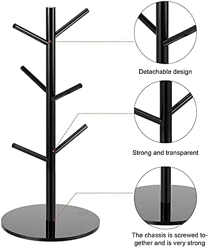 Patelai 14 Inch Acrylic Coffee Mug Tree Coffee Mug Rack Cup Holders - Image 4