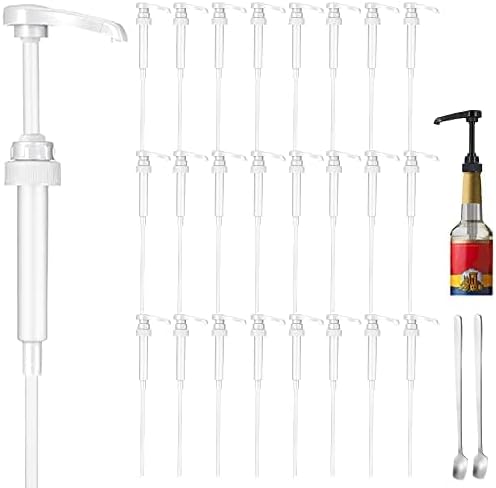 24 Packs White Coffee Syrup Pump Dispenser, Compatible by DupakSYS