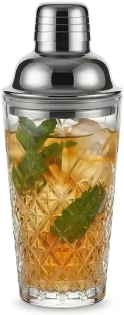 Elegant Glass Cocktail Shaker Set by Fioance