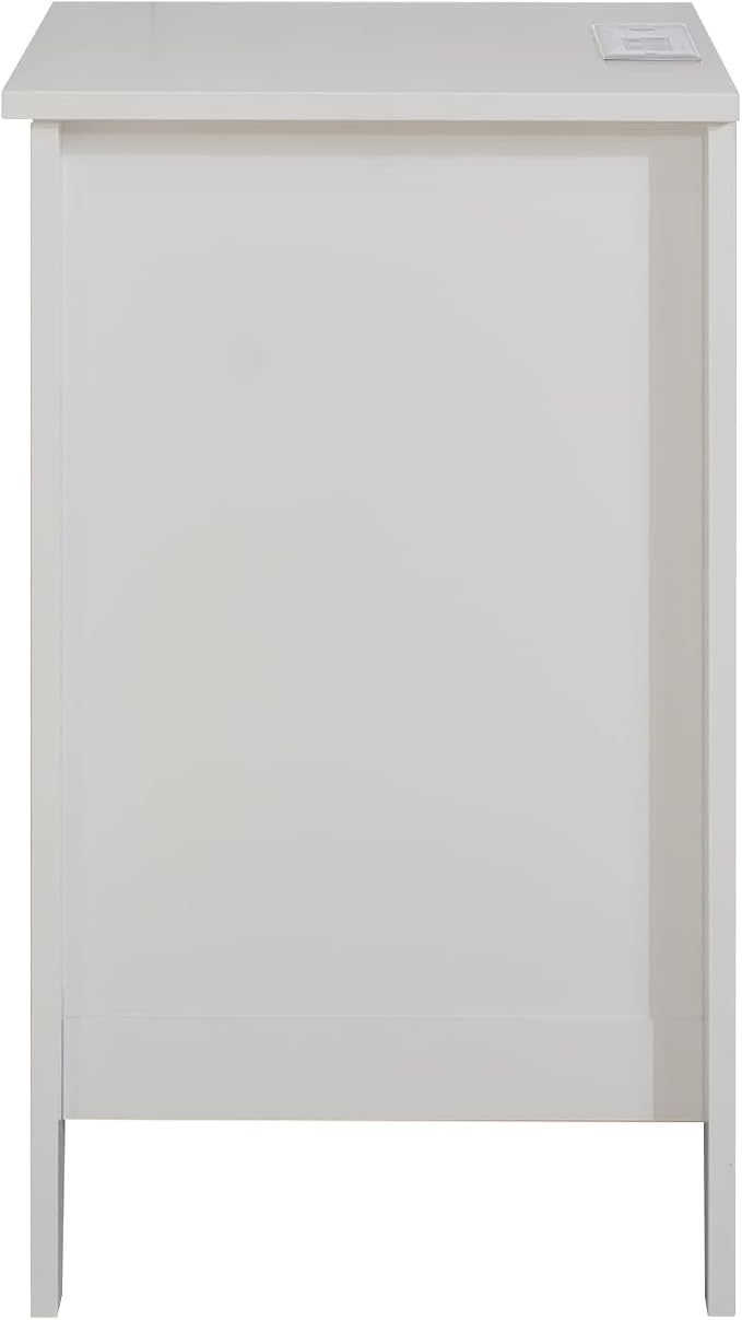 White End Table with Charging Station and 3 Storage Drawers, Modern Side Table - Image 5