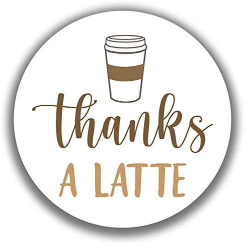 2"" Round Thanks A Latte Appreciation Thank You Stickers by InvitationHouse