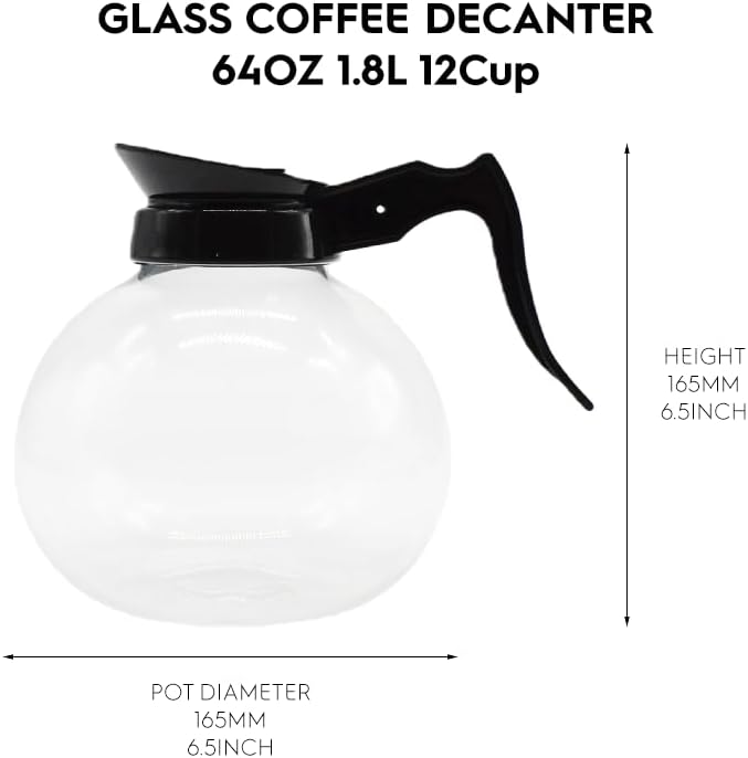 1 Pack Glass Coffee Decanter 64oz 1.8L 12 Cup, Laboratory Grade - Image 2