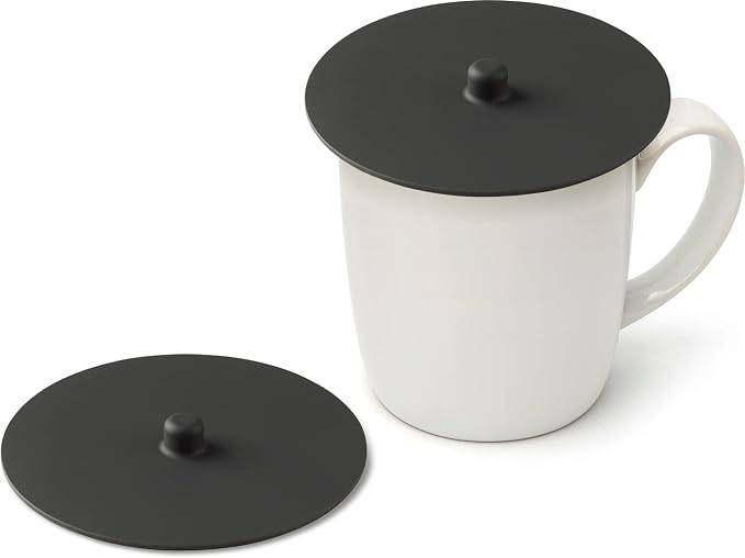 Carrotez 2 Pack Silicone Cup Cover Lids, 4.3 Inch Mug Covers, Reusable Silicone by Carrotez