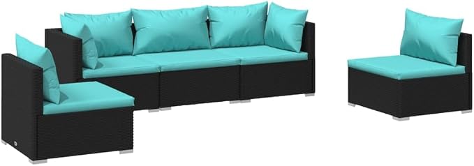 5-Piece Patio Furniture Set, Modular Garden Lounge Seating by Unknown