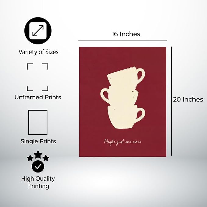 Lawrence Williams Designs Maybe Just One More Coffee Poster - Image 2
