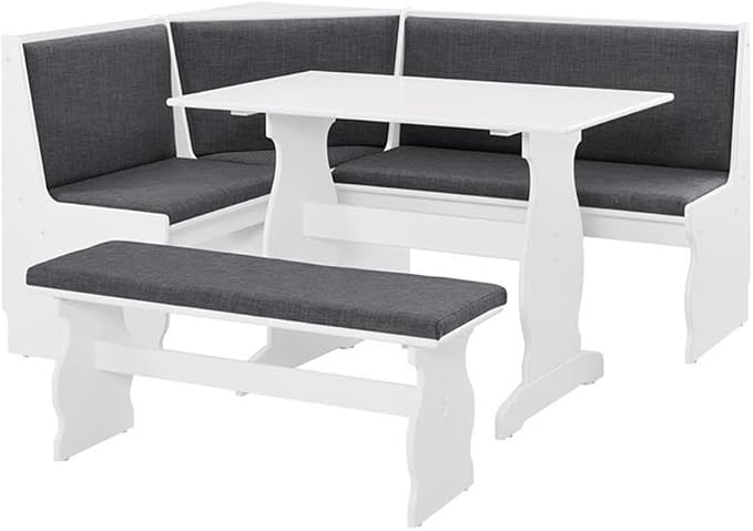 Riverbay Patio Conversation Indoor 3 Piece Kitchen Corner Nook Table Booth by Unknown