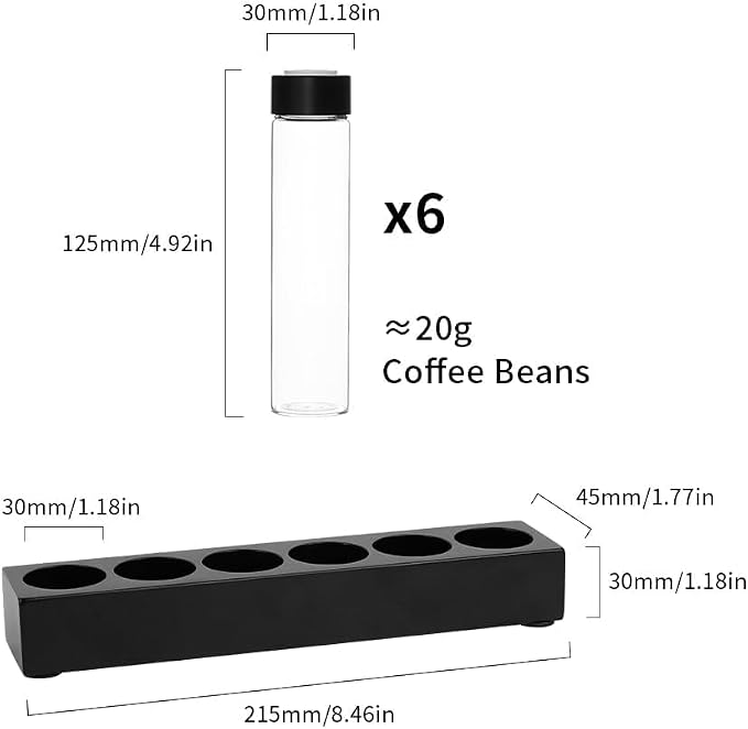 watchget Coffee Bean Container 6PCS Coffee Bean Cellars Tubes Single Dose - Image 2