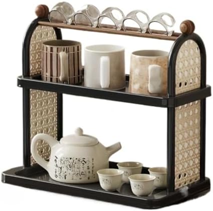 Matcha Station 2-Tier Organizer Storage Shelf, Mug Holder, Tabletop Display Rack by KBBYT