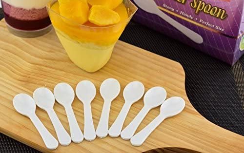 Extra Sturdy, Gmark 400pc 3" Taster Plastic Mini Ice Cream Dessert Spoons BPA - Image 3