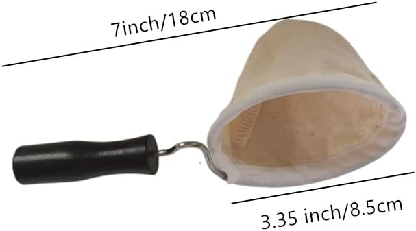 Reusable Coffee Filter with Wooden Handle, Cafe Flannel Cloth Filter Strainer - Image 2