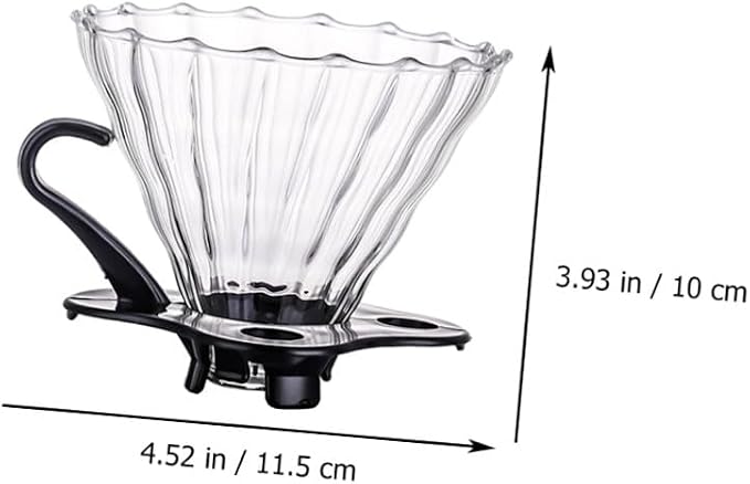 Alipis 1set Reusable High Borosilicate Glass Coffee Funnel Handle Manual Coffee - Image 2