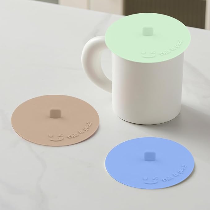 Silicone Cup Covers for Drinks, Cute Reusable Silicone Lids for Cups, Universal - Image 8