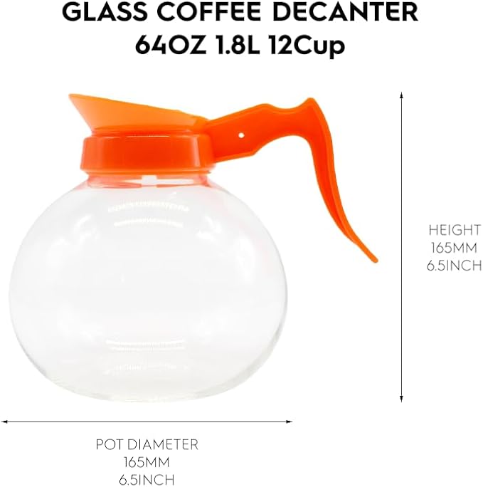 1 Pack Glass Coffee Decanter 64oz 1.8L 12 Cup, Laboratory Grade - Image 2