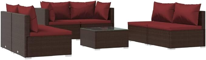 7-Piece Garden Lounge Set, Modular Patio Furniture Set - Image 2