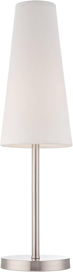 360 Lighting Snippet Modern Buffet Table Lamp 26" Tall Skinny Brushed Nickel - Image 5