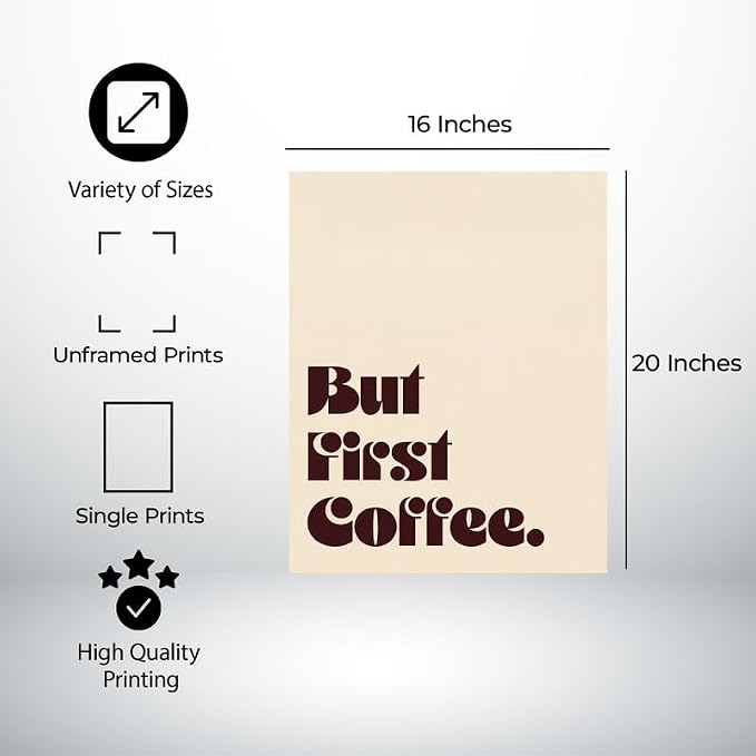 Lawrence Williams Designs But First Coffee Poster - Image 2