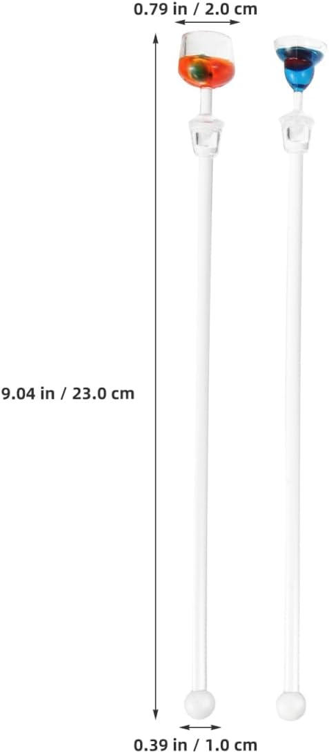 Cabilock 10pcs Cocktail Mixing Sticks Glass Stirring Rod Cocktail Swizzle - Image 4