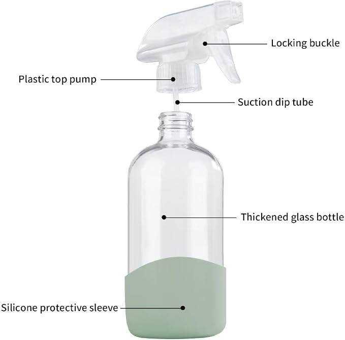 HOMBYS 8 Oz Empty Clear Glass Spray Bottles - Image 5