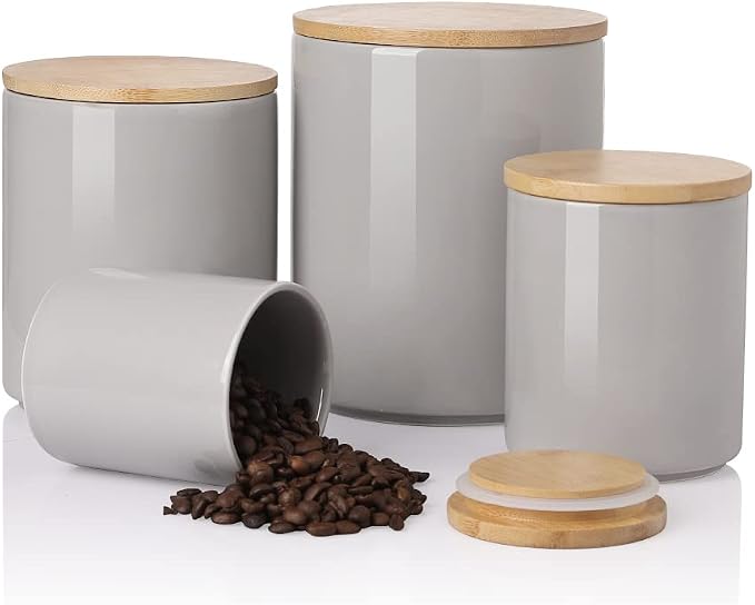Sweejar Kitchen Canisters Ceramic Food Storage Jar Set, Stackable Containers by Sweejarco1949